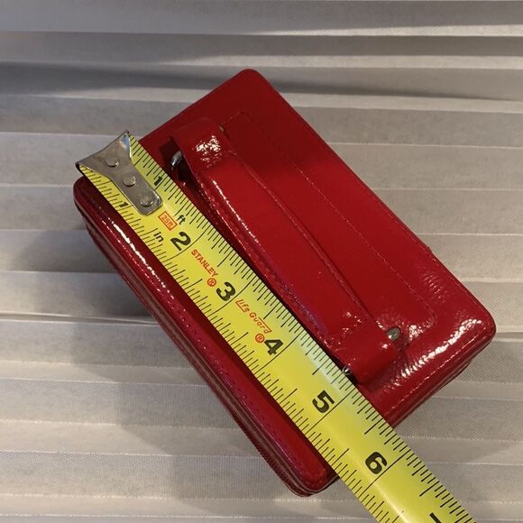 NORDSTROM jewelry box patent leather zip closure top handle divided compartment - Picture 11 of 15